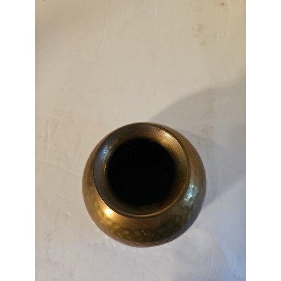 Vintage Gold Hammered Brass Heavy Small Bowl Holy Water? Made In India 3 X 2 - Picture 2 of 6